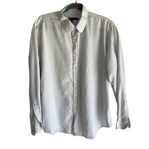 Mens Striped Button-Down Shirt L 16-16.5" 34/35 To The Max Cotton/Polyester 28b